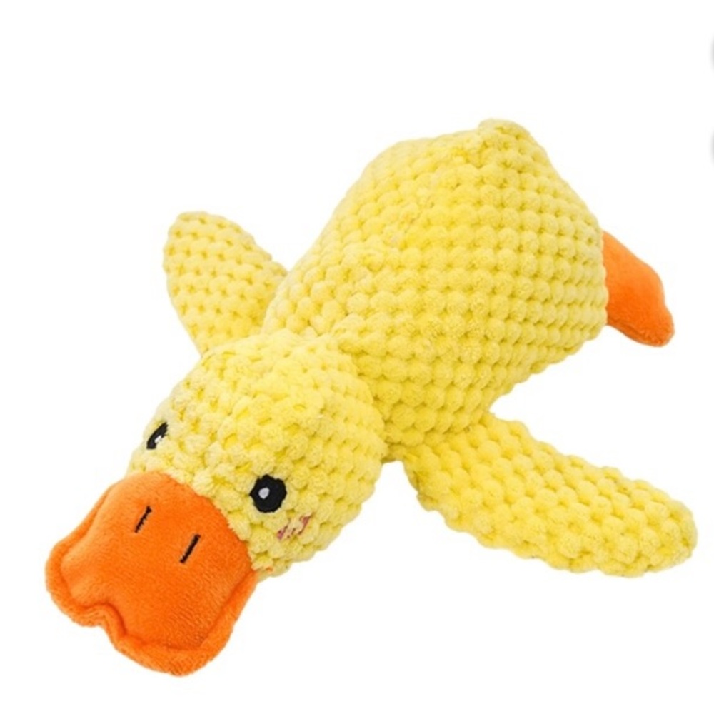 Yellow Plush Duck Dog Toy